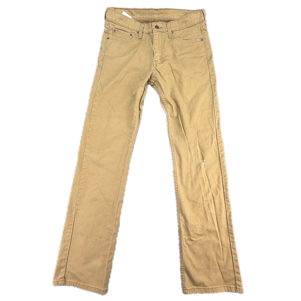 Levi's 513 Slim Straight Men 32x32 Tan Khaki Cotton Blend‎ Stretch Pants